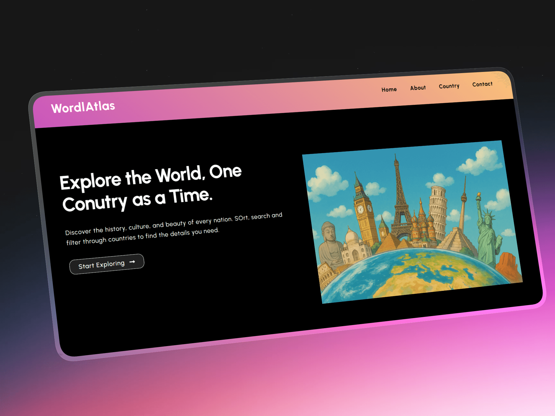 WorldAtlas – Dynamic Country Data Explorer